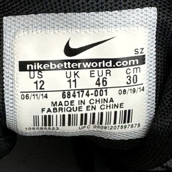 Nike Mens Air Max 1 GPX 684174-001 Black Gray Floral Sneakers Shoes Size 12 - Picture 9 of 9